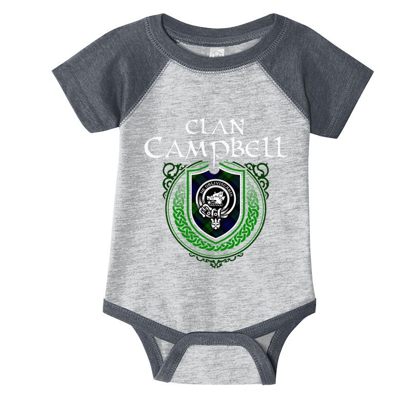 Clan Campbell Surname Scottish Clan Crest Tartan Badge Infant Baby Jersey Bodysuit