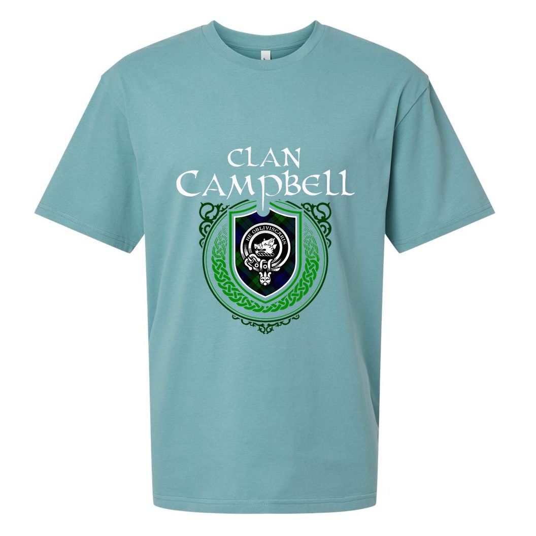 Clan Campbell Surname Scottish Clan Crest Tartan Badge Sueded Cloud Jersey T-Shirt