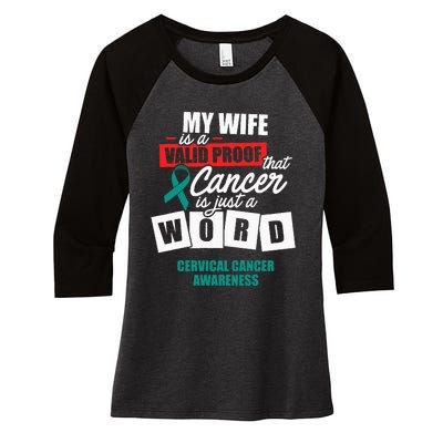 Cervical Cancer Survivor Wife Cervix Warrior Women's Tri-Blend 3/4-Sleeve Raglan Shirt