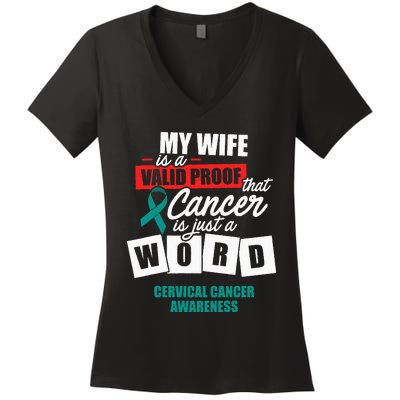 Cervical Cancer Survivor Wife Cervix Warrior Women's V-Neck T-Shirt