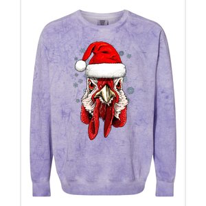 Chicken Christmas Santa Hat Xmas Boy Girl Colorblast Crewneck Sweatshirt