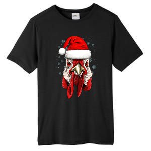 Chicken Christmas Santa Hat Xmas Boy Girl Tall Fusion ChromaSoft Performance T-Shirt