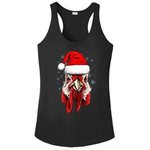 Chicken Christmas Santa Hat Xmas Boy Girl Ladies PosiCharge Competitor Racerback Tank