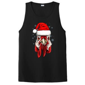 Chicken Christmas Santa Hat Xmas Boy Girl PosiCharge Competitor Tank