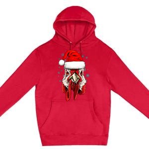 Chicken Christmas Santa Hat Xmas Boy Girl Premium Pullover Hoodie