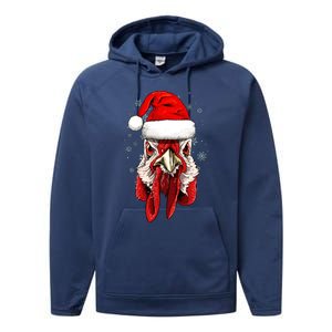 Chicken Christmas Santa Hat Xmas Boy Girl Performance Fleece Hoodie