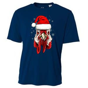 Chicken Christmas Santa Hat Xmas Boy Girl Cooling Performance Crew T-Shirt