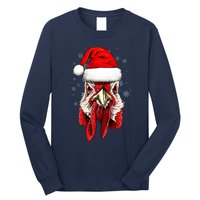 Chicken Christmas Santa Hat Xmas Boy Girl Long Sleeve Shirt