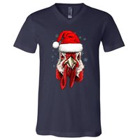 Chicken Christmas Santa Hat Xmas Boy Girl V-Neck T-Shirt