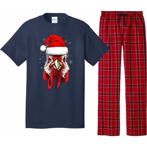 Chicken Christmas Santa Hat Xmas Boy Girl Pajama Set