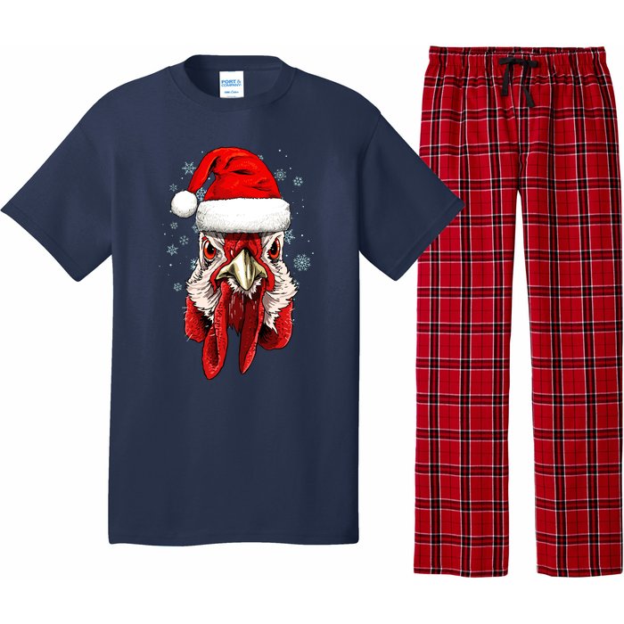 Chicken Christmas Santa Hat Xmas Boy Girl Pajama Set