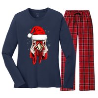 Chicken Christmas Santa Hat Xmas Boy Girl Women's Long Sleeve Flannel Pajama Set 