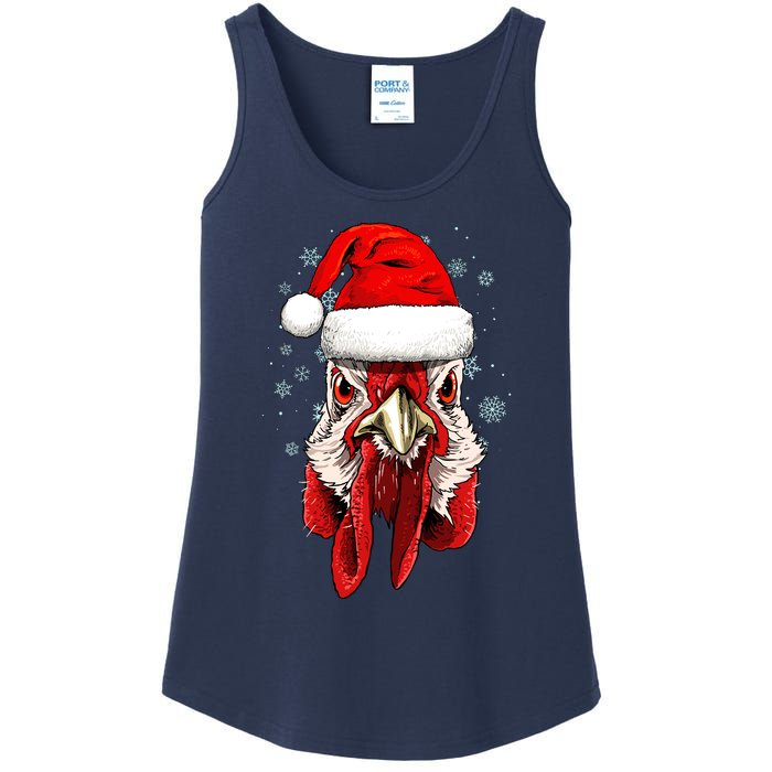 Chicken Christmas Santa Hat Xmas Boy Girl Ladies Essential Tank