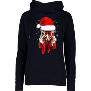 Chicken Christmas Santa Hat Xmas Boy Girl Womens Funnel Neck Pullover Hood