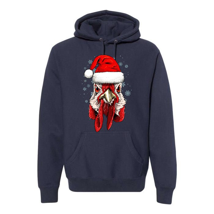 Chicken Christmas Santa Hat Xmas Boy Girl Premium Hoodie