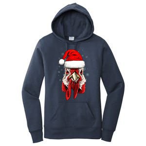 Chicken Christmas Santa Hat Xmas Boy Girl Women's Pullover Hoodie