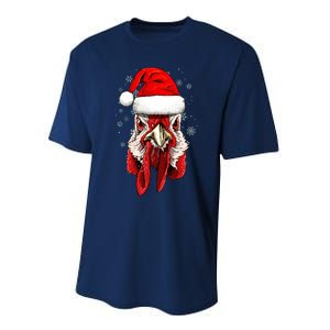 Chicken Christmas Santa Hat Xmas Boy Girl Performance Sprint T-Shirt