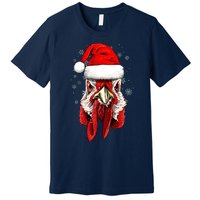 Chicken Christmas Santa Hat Xmas Boy Girl Premium T-Shirt