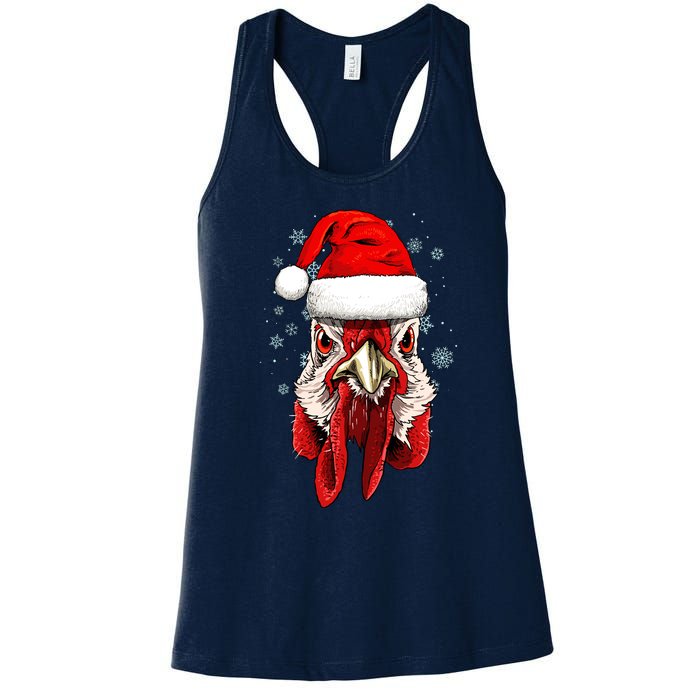 Chicken Christmas Santa Hat Xmas Boy Girl Women's Racerback Tank