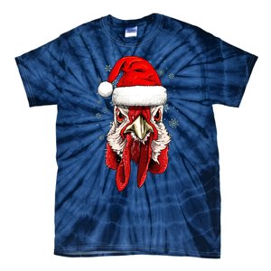 Chicken Christmas Santa Hat Xmas Boy Girl Tie-Dye T-Shirt