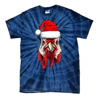 Chicken Christmas Santa Hat Xmas Boy Girl Tie-Dye T-Shirt