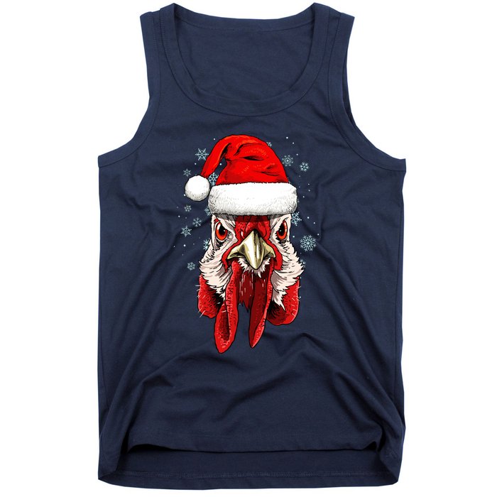 Chicken Christmas Santa Hat Xmas Boy Girl Tank Top