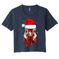 Chicken Christmas Santa Hat Xmas Boy Girl Women's Crop Top Tee