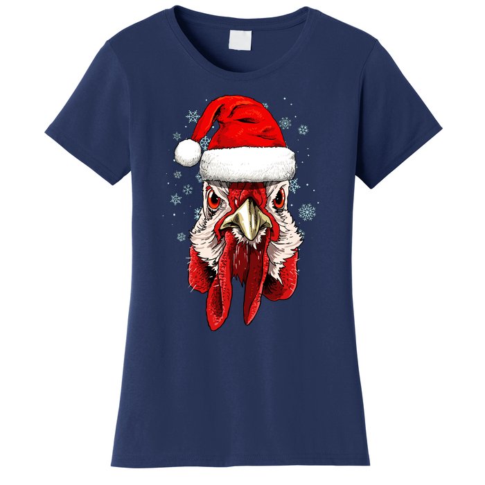 Chicken Christmas Santa Hat Xmas Boy Girl Women's T-Shirt