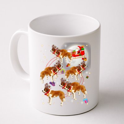 Christmas Cute Santa Claus Riding Saint Bernard Xmas Pajamas Funny Gift Coffee Mug