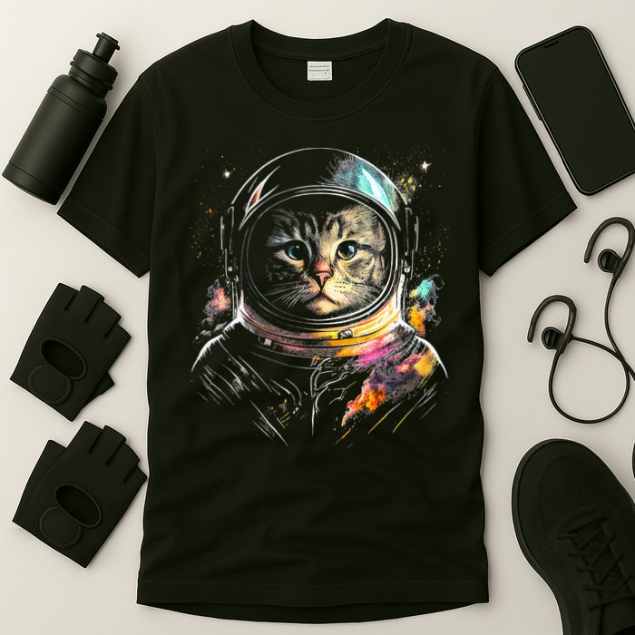Cosmic Cat Space Astrocat In The Galaxy Graphic T-Shirt