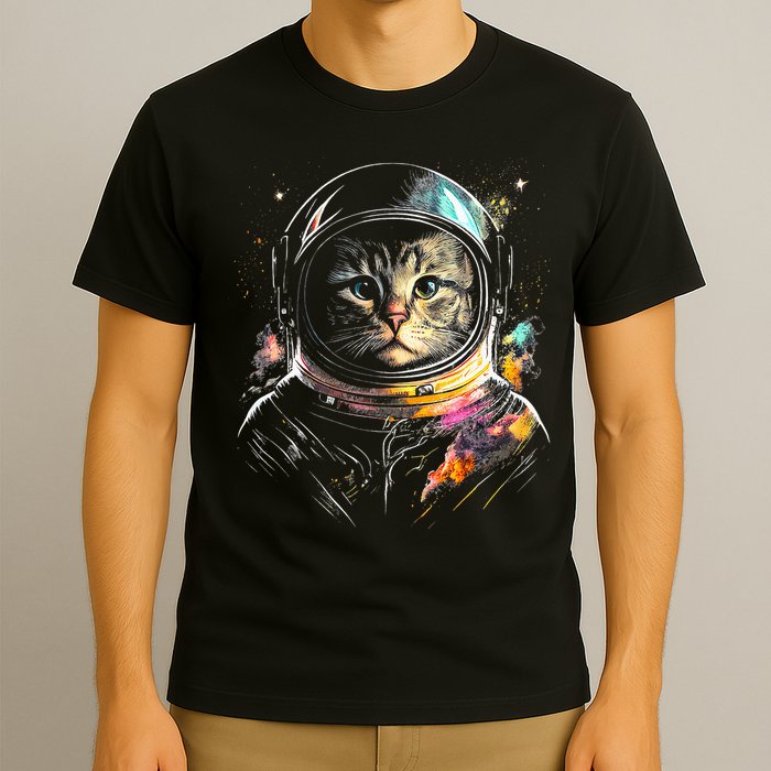 Cosmic Cat Space Astrocat In The Galaxy Graphic T-Shirt