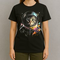 Cosmic Cat Space Astrocat In The Galaxy Graphic T-Shirt