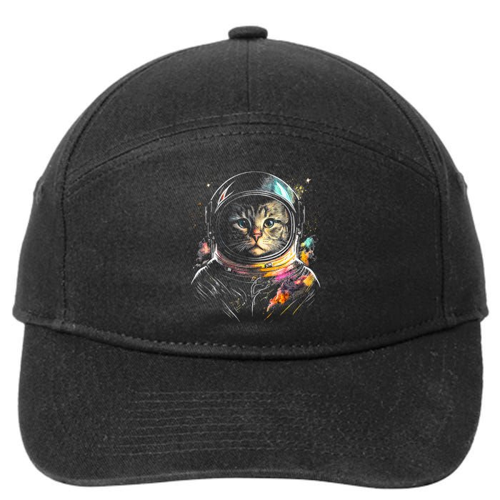 Cosmic Cat Space Astrocat In The Galaxy Graphic 7-Panel Snapback Hat