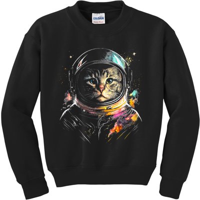 Cosmic Cat Space Astrocat In The Galaxy Graphic Kids Sweatshirt