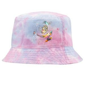 Cosmic Cat Space Astrocat In The Galaxy Graphic Tie-Dyed Bucket Hat