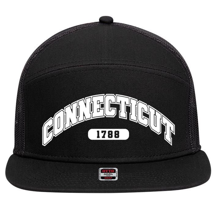 Connecticut Collegiate Style 1788 7 Panel Mesh Trucker Snapback Hat