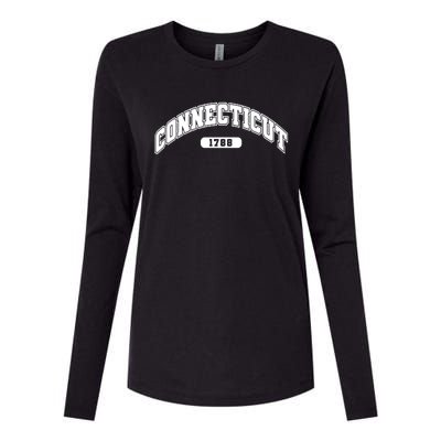 Connecticut Collegiate Style 1788 Womens Cotton Relaxed Long Sleeve T-Shirt