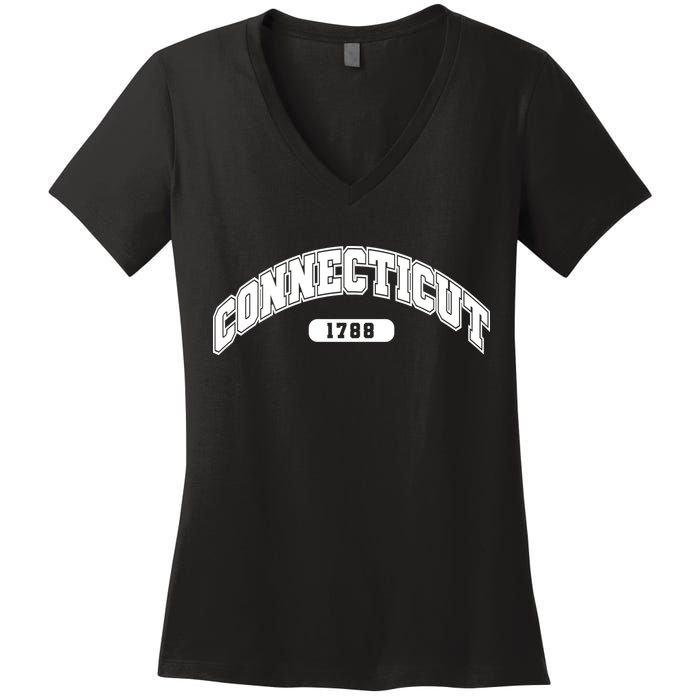 Connecticut Collegiate Style 1788 Women's V-Neck T-Shirt