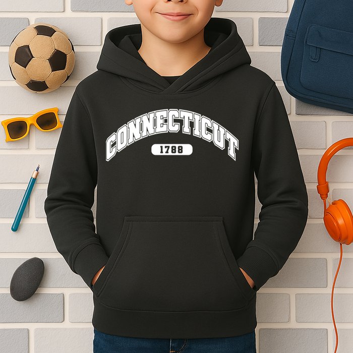Connecticut Collegiate Style 1788 Kids Hoodie
