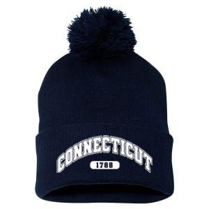 Connecticut Collegiate Style 1788 Pom Pom 12in Knit Beanie