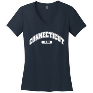 Connecticut Collegiate Style 1788 Women's V-Neck T-Shirt