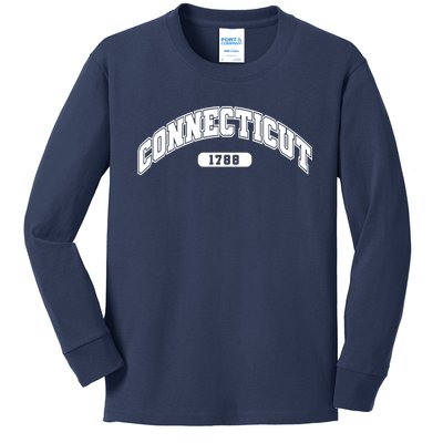 Connecticut Collegiate Style 1788 Kids Long Sleeve Shirt