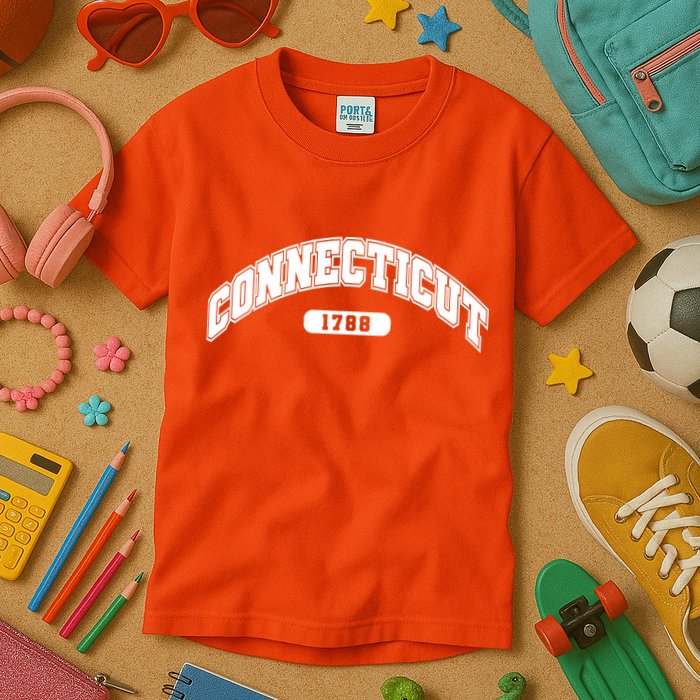 Connecticut Collegiate Style 1788 Kids T-Shirt