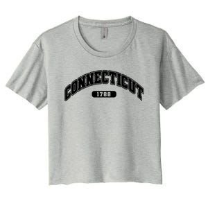 Connecticut Collegiate Style 1788 Women's Crop Top Tee