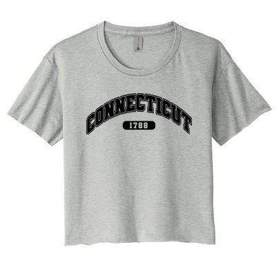 Connecticut Collegiate Style 1788 Women's Crop Top Tee