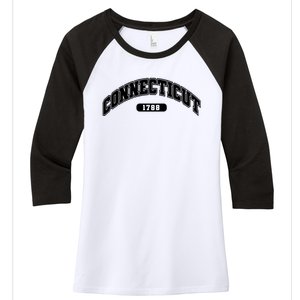 Connecticut Collegiate Style 1788 Women's Tri-Blend 3/4-Sleeve Raglan Shirt