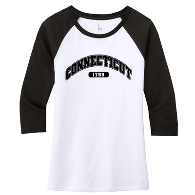 Connecticut Collegiate Style 1788 Women's Tri-Blend 3/4-Sleeve Raglan Shirt