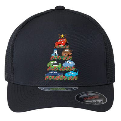 Cars Characters Squad Merry Christmas Tree Cars Magic Kingdom Holiday Flexfit Unipanel Trucker Cap