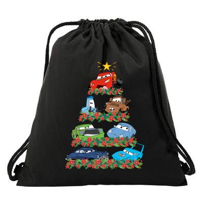 Cars Characters Squad Merry Christmas Tree Cars Magic Kingdom Holiday Drawstring Bag