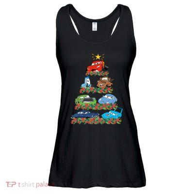 Cars Characters Squad Merry Christmas Tree Cars Magic Kingdom Holiday Ladies Essential Flowy Tank
